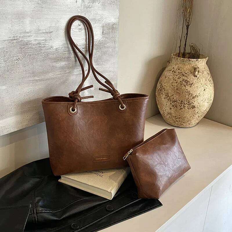 2025 Women's Retro Commuter Bag - Spacious Maillard Tote, Fashion Shoulder Purse & Casual Hobo Crossbody