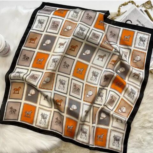 70x70cm Presbya Designer Letters Print ral Silk Scarf Headband for Women Fashion Long Handle Bag Scarves P Shoulder Tote Lage scarf