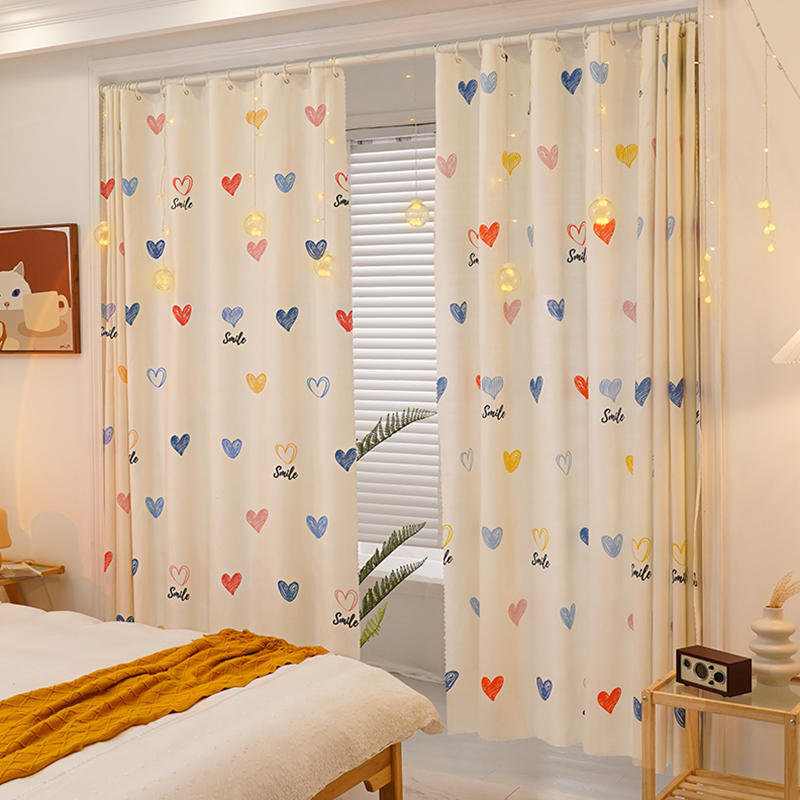 YL-37048 digital printed fabric shower curtain waterproof thick bathroom hook partition curtain