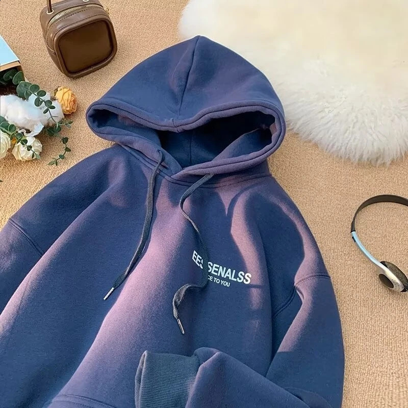 8XL Hoodie Pullover Loose Fit Simple Letter Print American Mens Clothing And Couple Fashion 250827