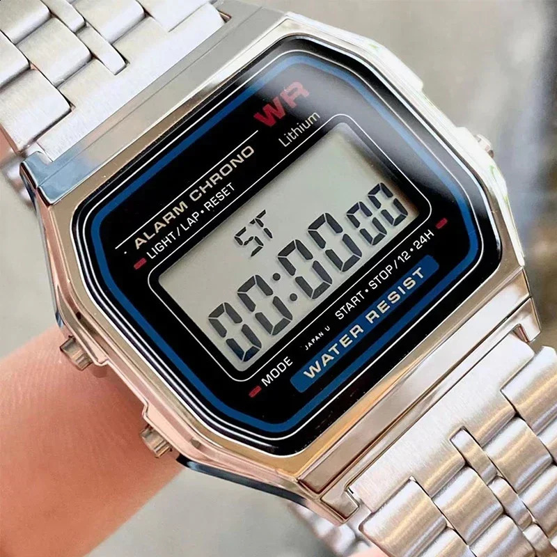F91W Watch Waterproof Retro Digital Stainless Steel Sports Military Watches Men Women Electronic Wrist Watches Clock 250819