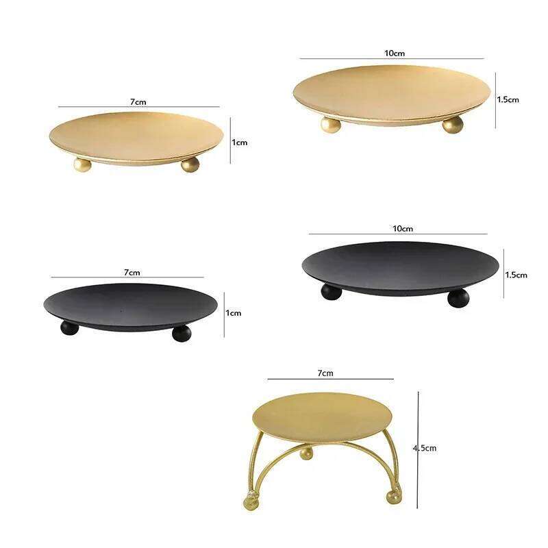 Iron Black Golden Gold Candle Holders for Wedding Festival Party Candlestick Holder Art Gift Home Decoration Accessories