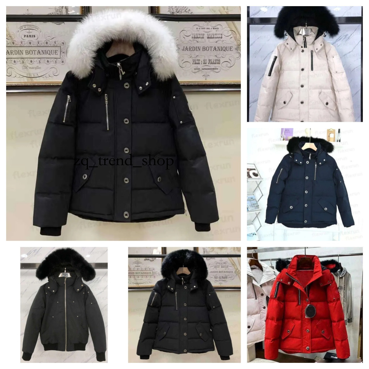 Down jacket men's fur collar parka winter waterproof white duck Candian coat cloak fashion men and women couples moose casual version to keep warm e0