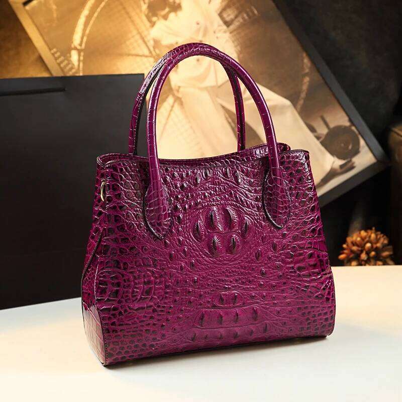 Women's Tote Bags Crocodile Pattern Women Handbags 2023 Genuine Leather Mother Large Capacity Portable Shoulder Messenger Bag