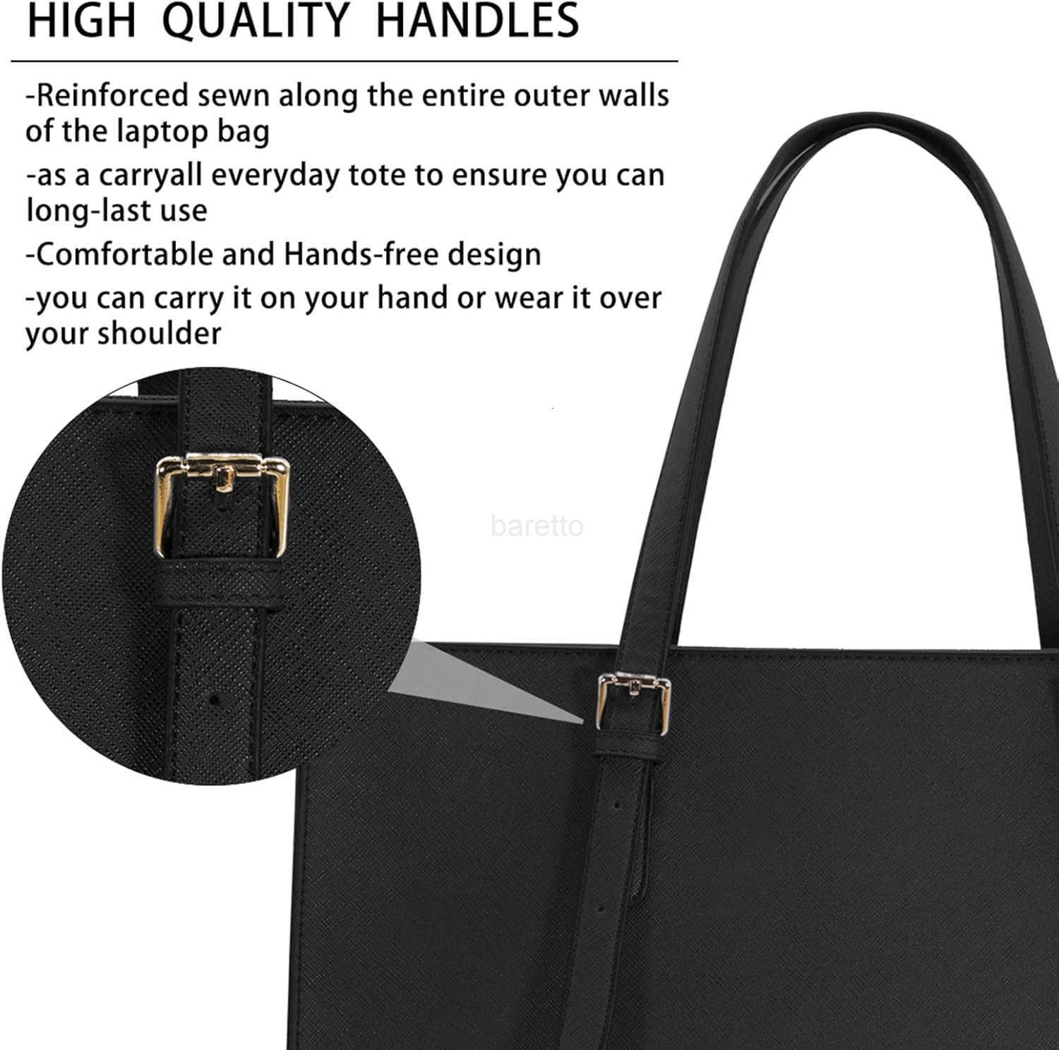 for Women Waterproof Lightweight Leather 156 Inch Computer Tote Bag Business Office Briefcase Large Capacity Handbag Shoulder Bag Professional Office 