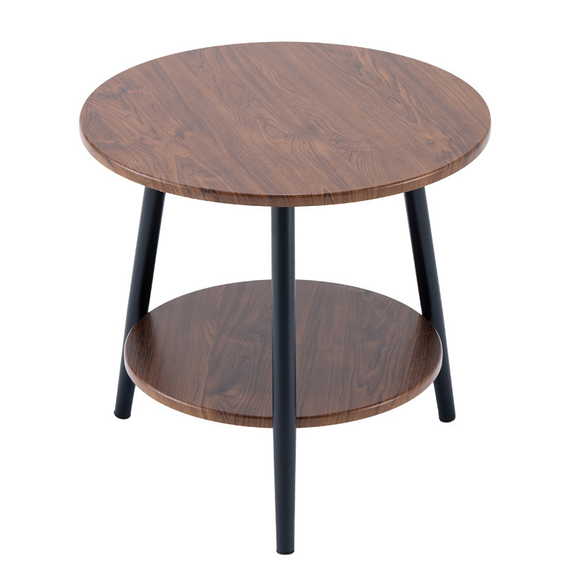 M8272 Small round table, double-layer small coffee table, double-layer wrought iron table
