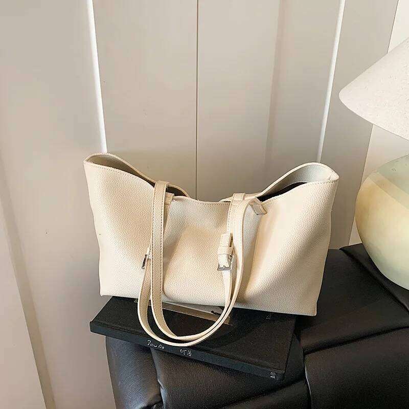 Fashion Large Capacity Tote Soft PU Leather Shoulder Bag NEW Casual Commuting Handbag Shopper Purses Bags For Women