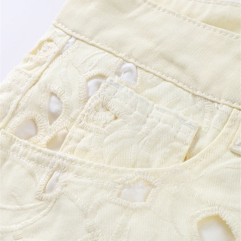 Casual Hollow Out Jeans Women Loose Solid Flower Hole High Waist Wide Denim Pants 2025 Autumn Fashion Streetwear Lady Trousers Z260313