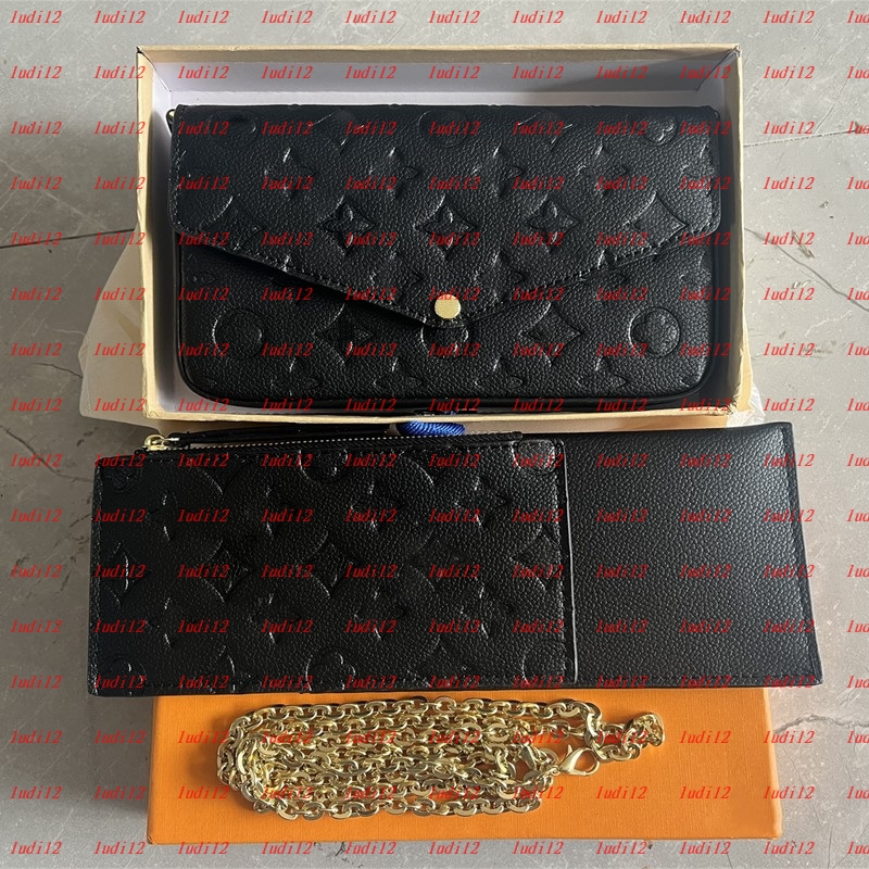 New Vintage cowhide multi pochette felice bag Womens crossbody shoulder bag designer handbag mirror quality Luxury Mahjong bag three piece set envelope wallet tote