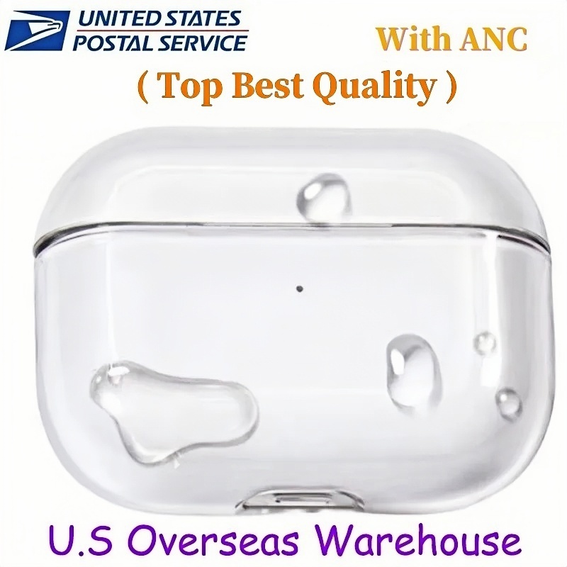 USA Stock ANC Noise Canceling for airpods pro 2 3 4 pro Max Earphones Bluetooth Headphone Accessories Silicone Protective Cover Wireless Charging Shockproof Case
