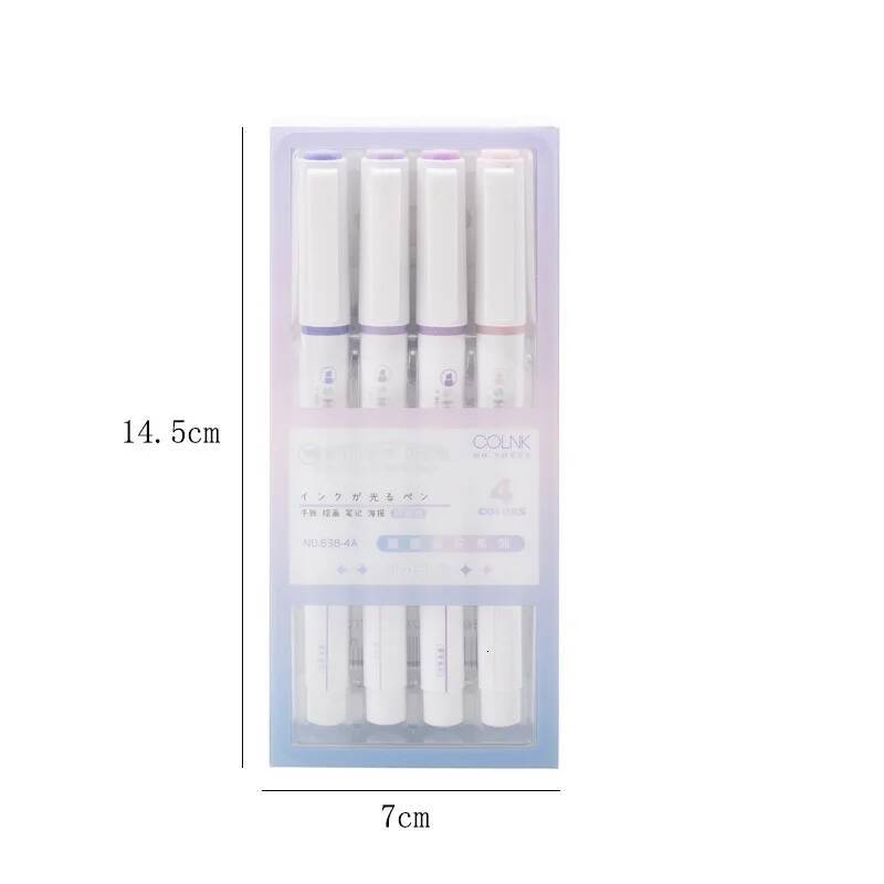 4 colours/box Shimmering Star River Series Eye Care Soft Glitter Highlighter for Students Highlighting Marker Handwriting i1