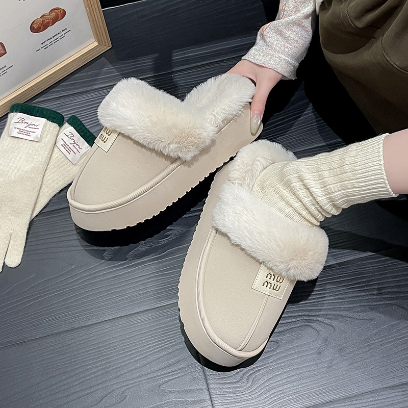 Hot free shipping designer slippers for womens snow boots beige pink brown khaki New Cotton Slippers for Autumn and Winter Indoor Home Warmth Thick Bo