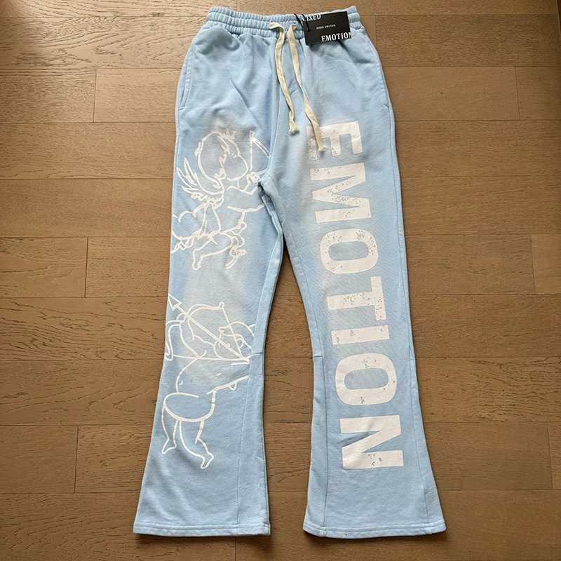 Washed Mixed Emotion Pants Men Women Little Angel Print Trousers Jogger Drawstring Sweatpants X250828