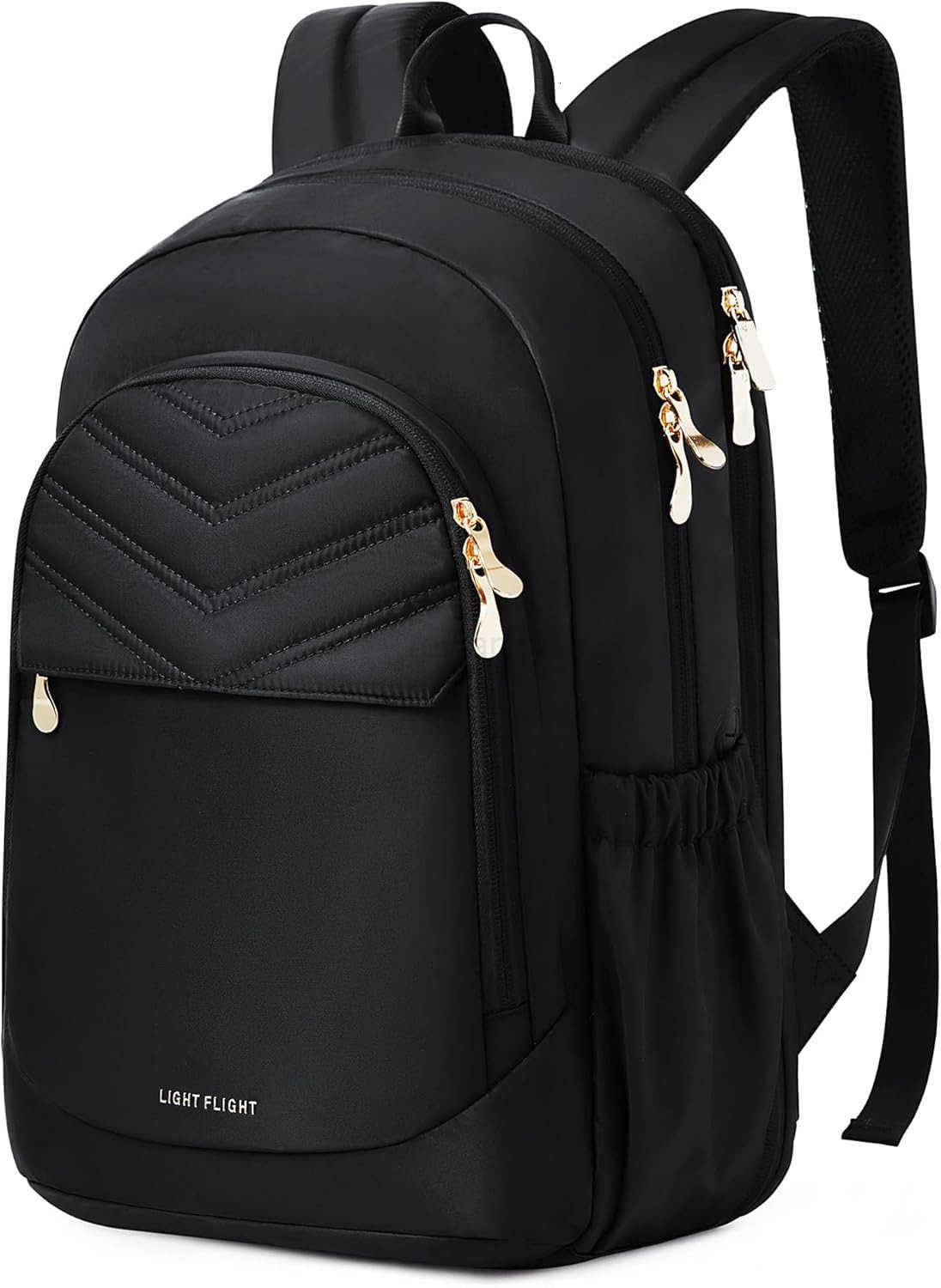 Travel Backpack for Women 156 Laptop Backpack with USB Charging Hole Water Resistant Large Capacity Black Daypack for College Work Casual Computer Bag