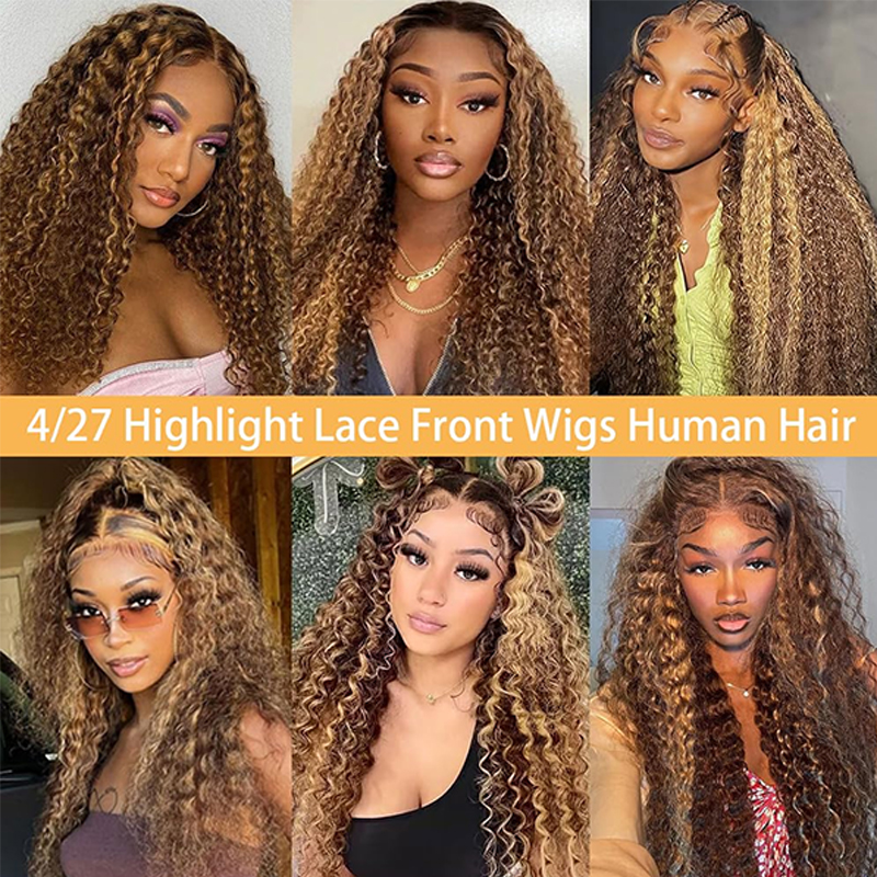 Eulisi 13*6 HD Transparent Lace Frontal Wigs for Women Glueless Pre Plucked Lace Front Wig P4 27 Water Wave Honey Blonde Wig