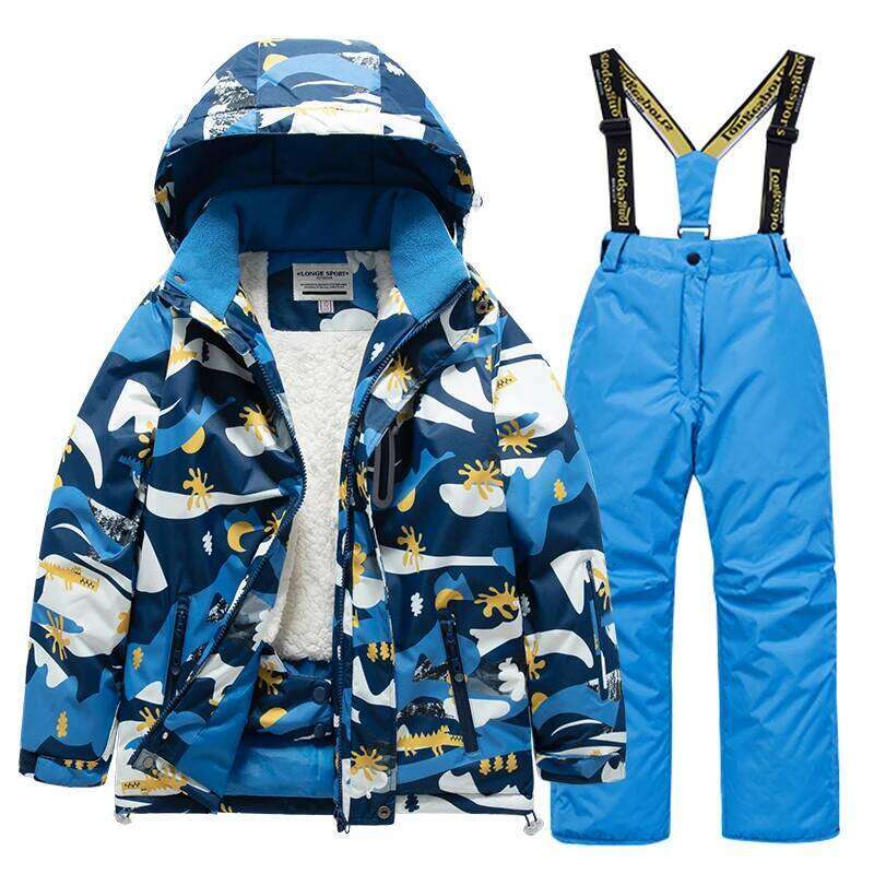 Children's Suit For Boys Girls, Thick Warm Suit, Waterproof And Windproof Skiing Pants, Equipped In Winter