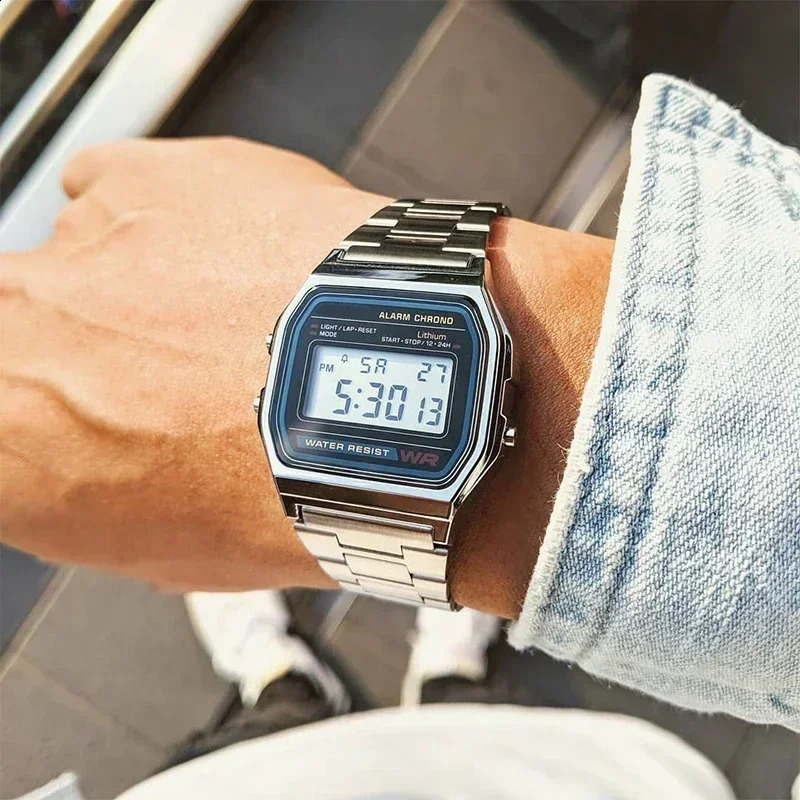 F91W Watch Waterproof Retro Digital Stainless Steel Sports Military Watches Men Women Electronic Wrist Watches Clock 250819