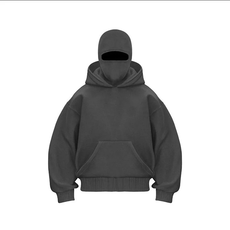 2025 Mens Balaclava Hoodies Half Zip Up Pullover Double Hooded Fleece Sweatshirt Unisex Fall Winter Outfits For Men250827