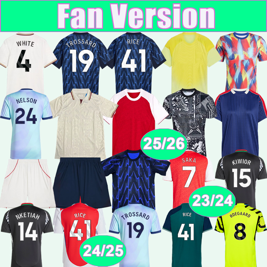 23 24 25 26 G.JESUS STERLING Mens Soccer Jerseys SAKA MARTINELLI SALIBA RICE Home Away 3rd Joint Pre-match Special Editions Goalkeeper Football Shirts