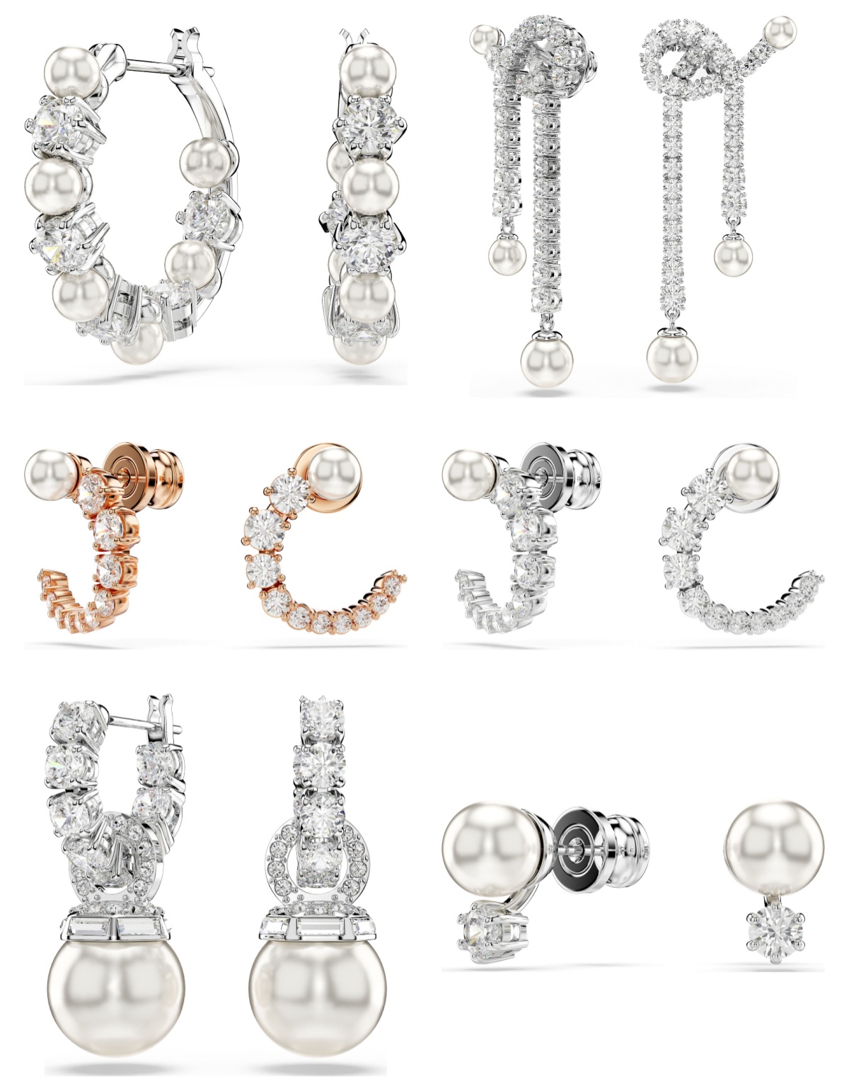 luxury austria crystal pearl earrings stud for women short chain choker necklace bangle bracelet ring green blue white stone earring ear rings jewelry