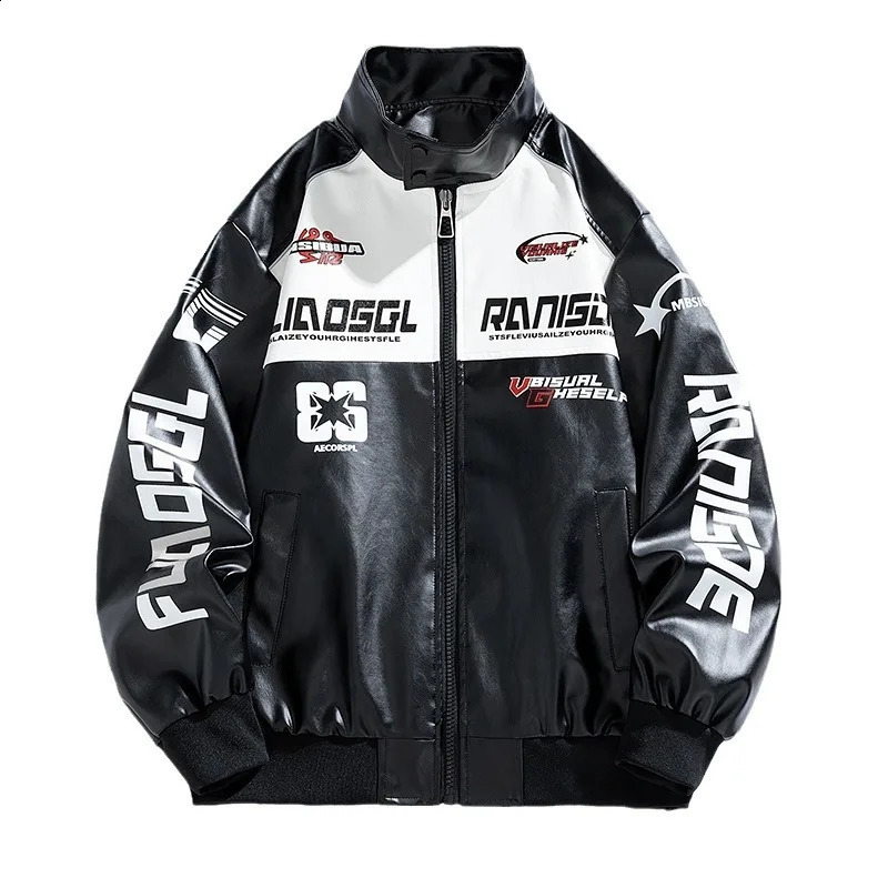 European And American Fashion Racing Suit Cool Jacket MenS Style Leather High Street Motorcycle Clothing 250902