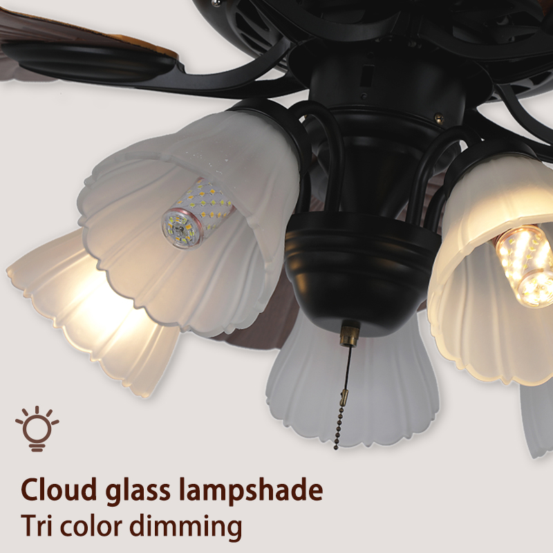 Medieval - Inspired Banana Leaf Ceiling Fan with Lights, Smart Inverter, Multiple - Speed for Living Room