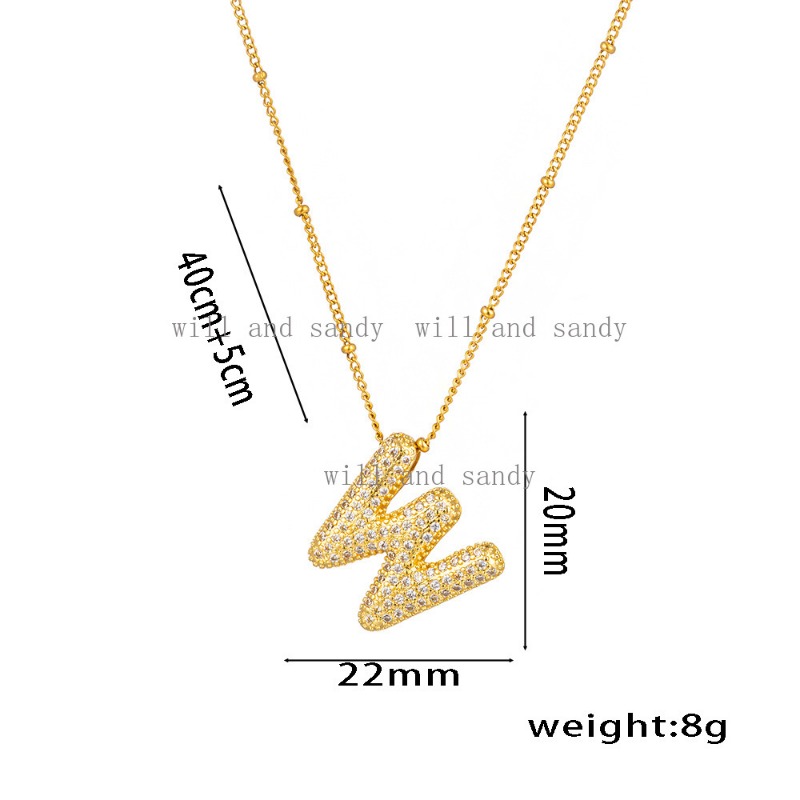 26 English Initial Letter Necklace Designer Jewelry Charm Cubic Zircon Diamond 18k Gold Name Necklaces Chain Woman Girl Gift Fashion Fine Jewelry