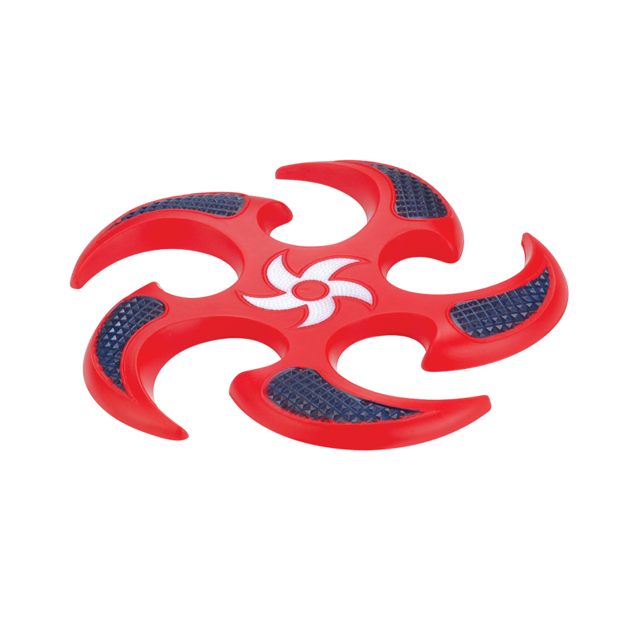 9.3 - Inch PU Throwing Star Flying Disc - Red and Blue Design for Outdoor Fun