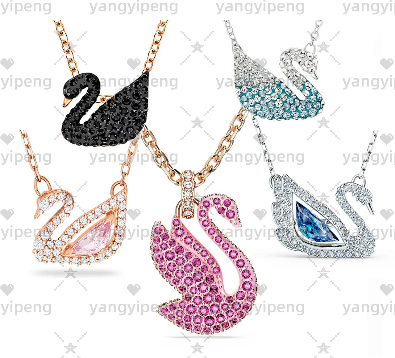 designer necklace Beating heart Swan Necklace 14K Gold INS Style Necklace emotional Gift Jewelry for Women luxury necklace YYP