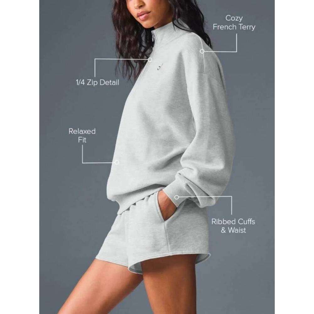 Autumn Sports Hoodies Fiess Stand-Up Collar Long-Sleeved Sweatshirts Top Cotton Casual Overzise Gray Zip Up Hoodie Women