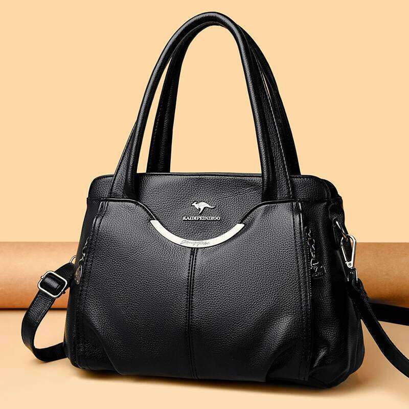Genuine Soft Leather Handbags For Women Vintage Shoulder Tote Bag Designer Ladies Large Capacity Purse Bags Sac A Main