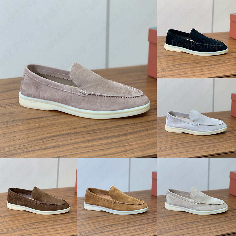 Designers Loafers Summer Wlak Suede Luxury Dress Shoes Fashion Womens Mens Genuine Leather Moccasins Casual Office Work Sport Shoe Leisure EUR 35-45
