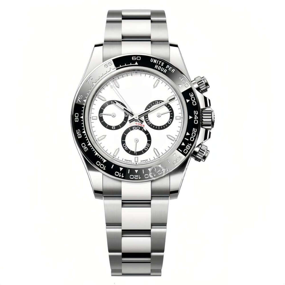 m116500ln 40mm Panda Dial Watch Men's Luxury Automatic Mechanical Chronograph Watch, 904L Stainless Steel Strap Waterproof 100m Cal.4130/4131,Men's Dress Watch