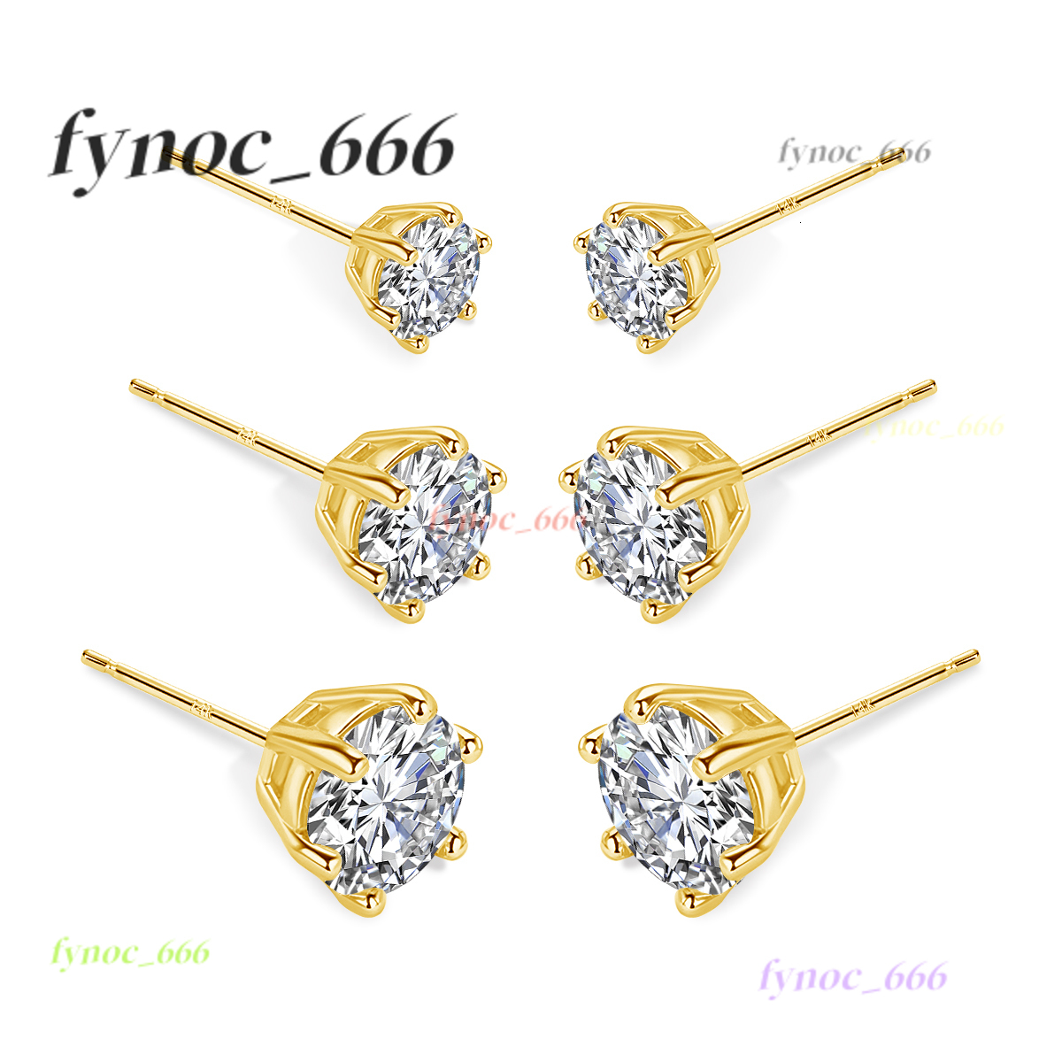 Quality Jewelry Woman Luxury New Year Gift Classic 6 Prong Design 1ct 2ct Moissanite Diamond Hollow 14K 925 Gold Stud Earrings