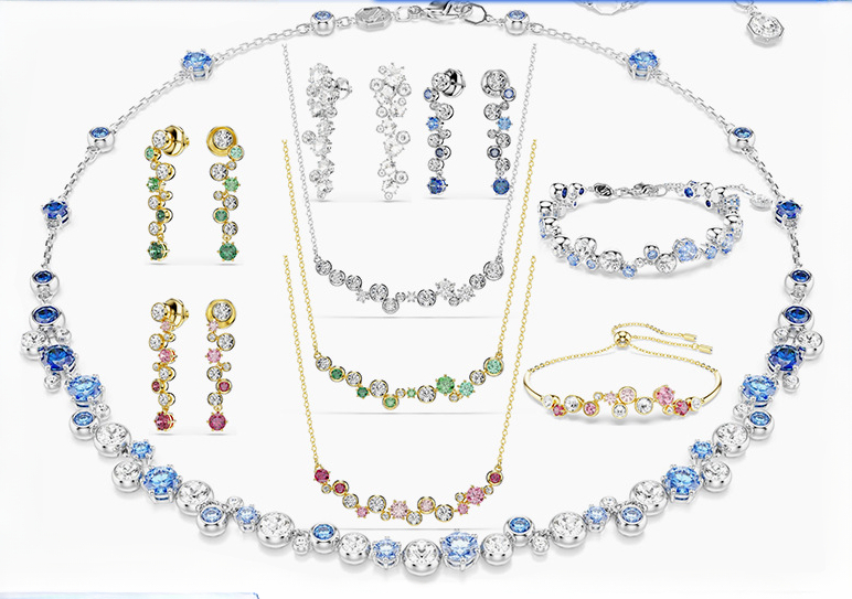 Luxury austria crystal bubble designer pendant necklace choker for womem girls lovely blue green pink white diamond bracelet chokers necklaces earrings jewelry