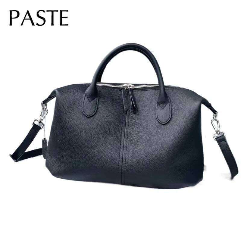 New First Layer Cow Leather Women Handbag Coffee Wine Red Color Soft Cowskin Ladies Commuter Office Business Tote Large