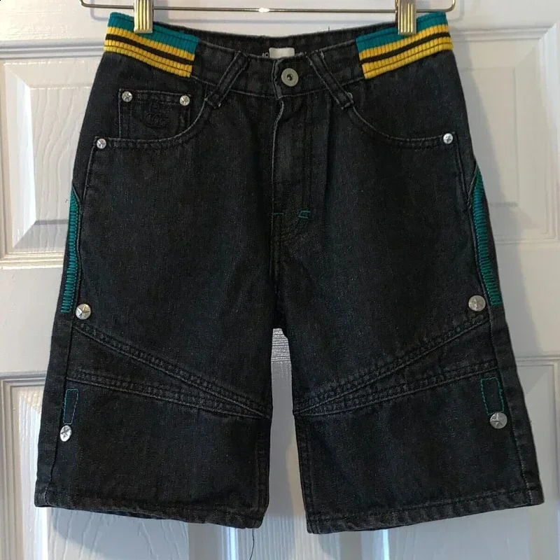 90s American Straight Pants Men and Women Universal Jeans Street Fashion Versatile Shorts Personalized Harajuku Hip hop Clothing 250828