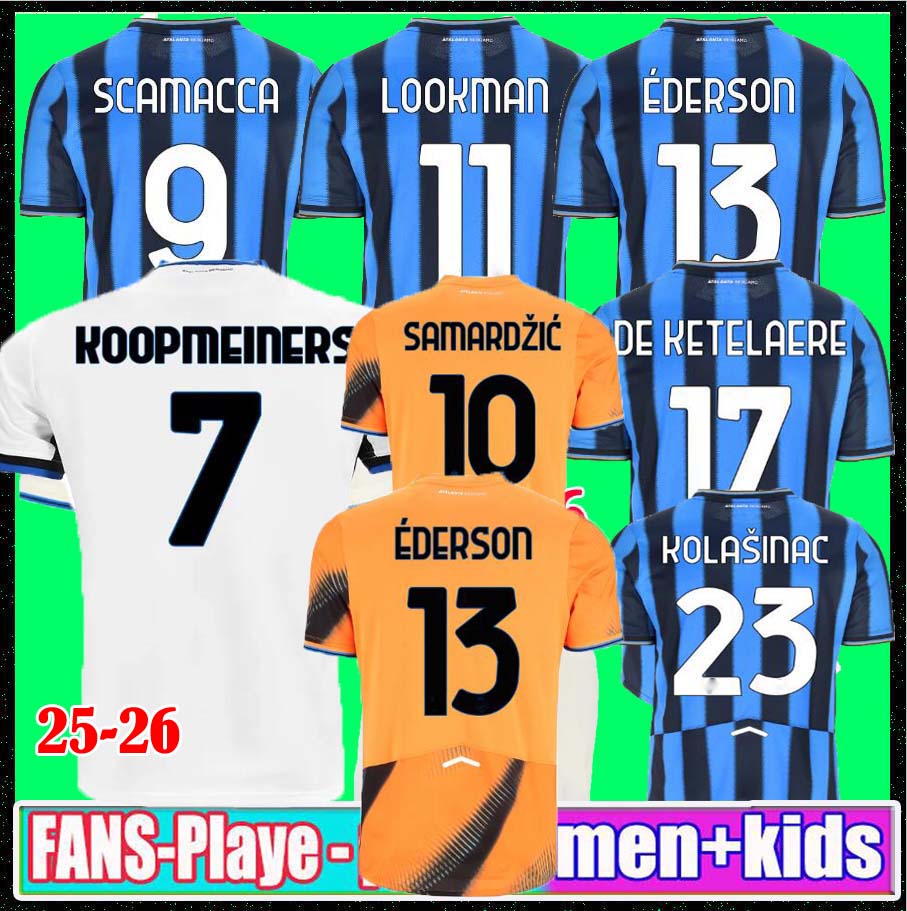 25 26 Atalanta Soccer Jersey HIEN CUADRADO SCAMACCA RETEGUI LOOKMAN 2025 2026 RUGGERI SCALVINI BRESCIANINI Men Football Shirt