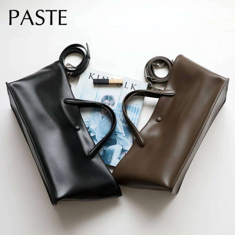 New Euro French Style Large Capacity Leisure Cowhide Basket Tote Commuter Design Handbag Minimalist Premium Women Shopping Bag