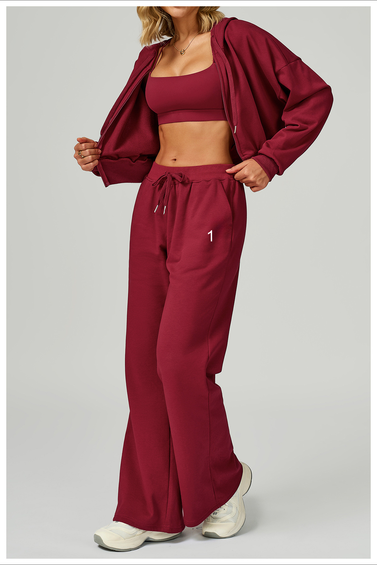 Women Sweatpants High-waist Loose Sports Drawstring Gym Pant Jogger Pocket Straight Casual Trousers Versatile Workout Pants for Women EWK2030-2