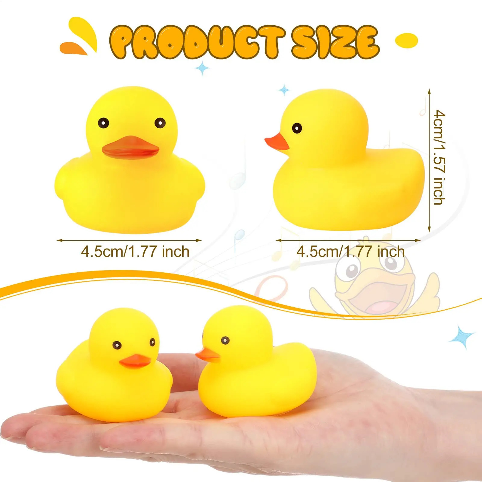 10200pcs Yellow Rubber Duck Bath Toys Mini Squeak Ducks Bulk for Tiny Baby Shower Preschool Bathtub Toy Pool Party Supplies 250827