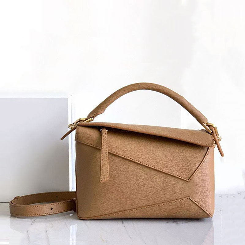 12A Premium Designer Edge mini Patchwork Geometry Handbags Bag Lady vintage Retro Box Straps Crossbody Shoulder Tote Purse Genuine Calfskin Leather 17cm 24cm 29cm