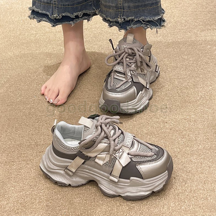 Designer Shoes mesh breathable sneakers womens trainers fashion Versatile Grey Purple comfort soft sole durable Non-Slip Casual Chunky women shoes Siz