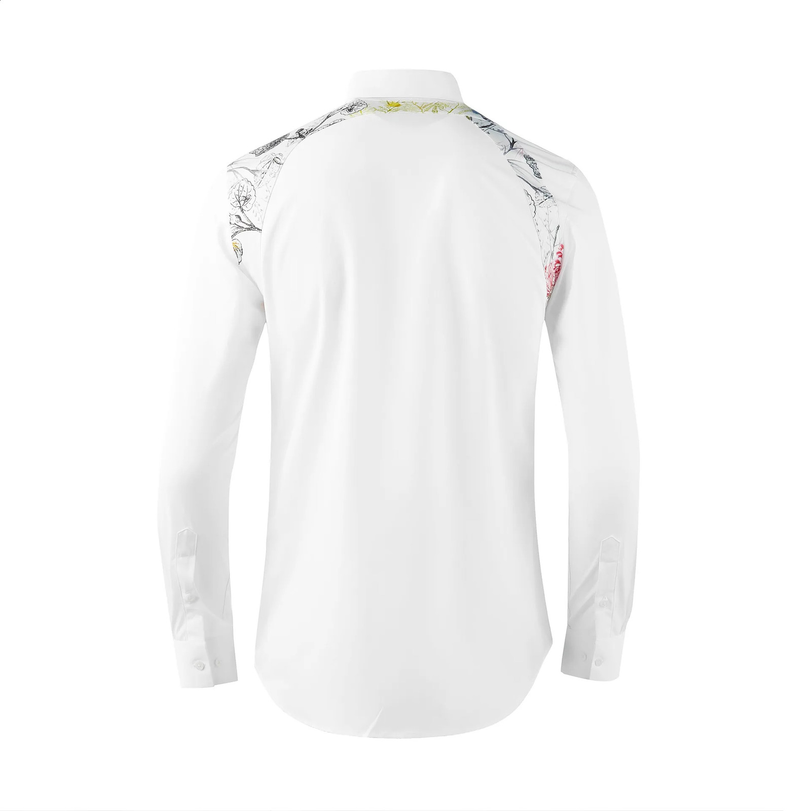 Fashion Shoulder Strap Splicing Long Sleeved Mens Shirt Cargo Casual Daily Shirts Slim Fit Cotton Business Party Social Tops 250828 - view 6