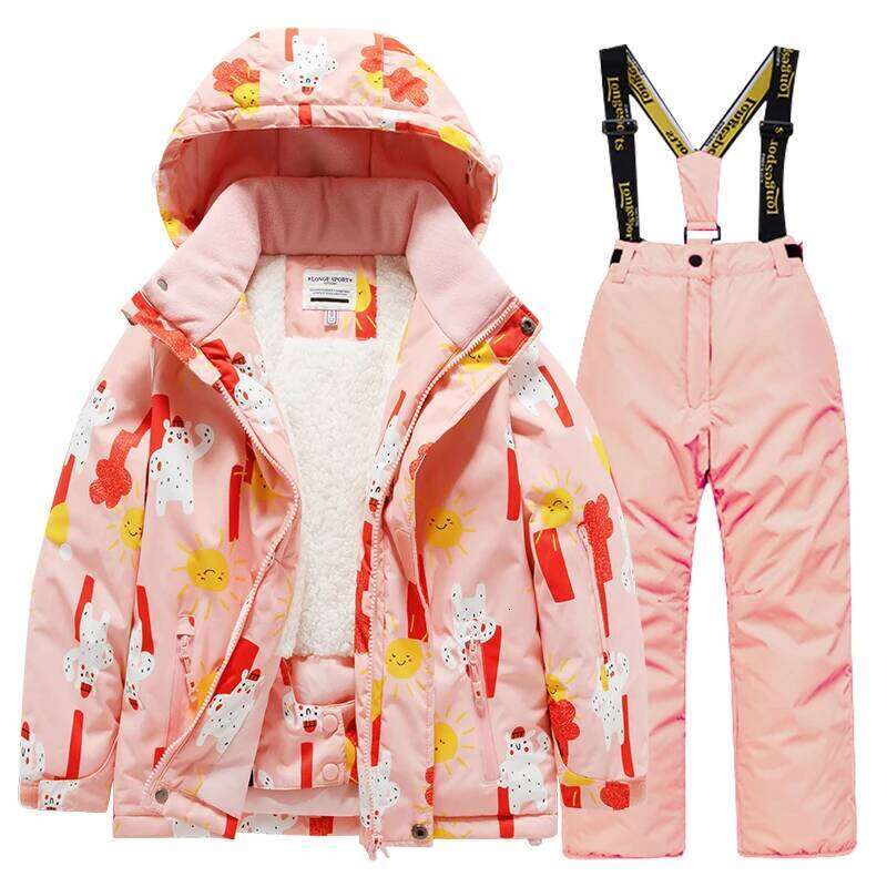 Children's Suit For Boys Girls, Thick Warm Suit, Waterproof And Windproof Skiing Pants, Equipped In Winter
