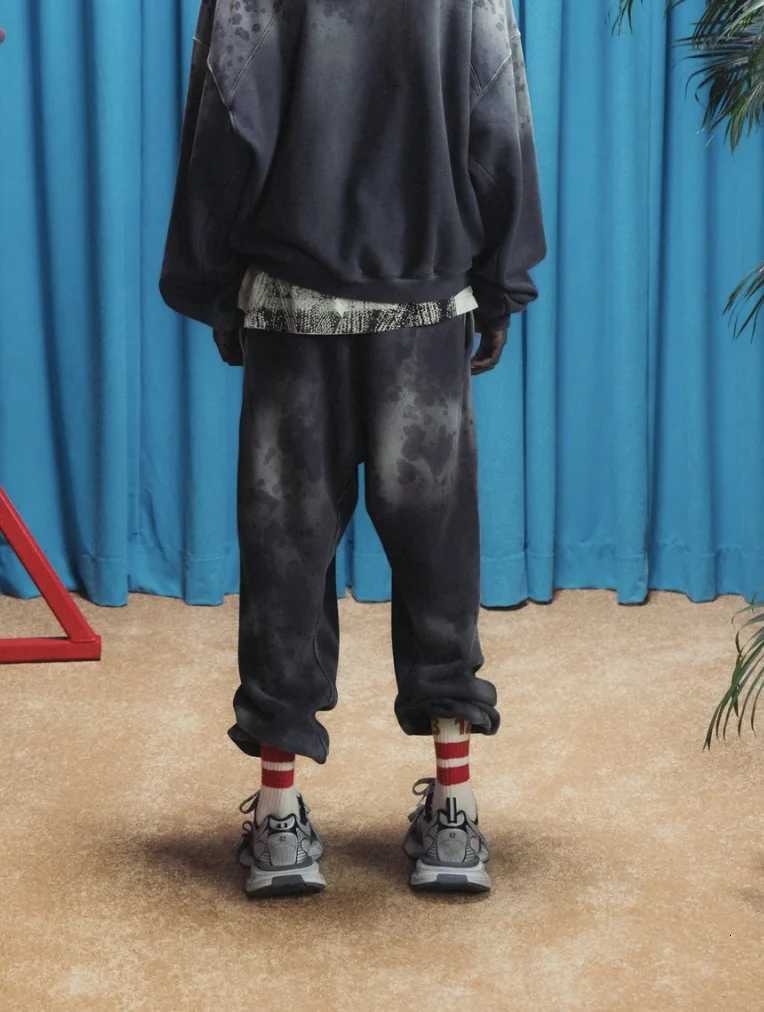123 Heavy Fabric Wash Do Old Drawstring Elastic Casual Sports Loose Pants Men Women Winter Autumn Trousers Track Pants X2508281