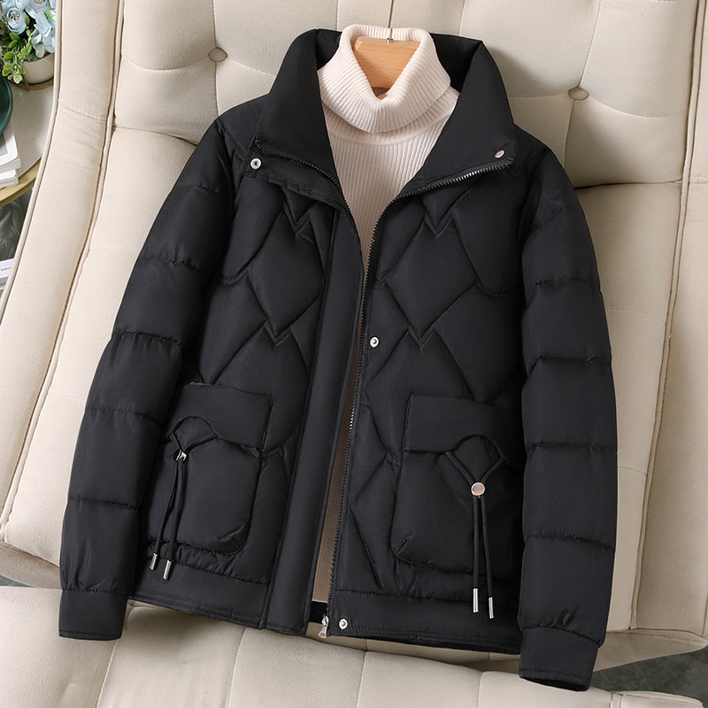 Autumn winter warm light thin white duck down jacket Parka womens large-sized down jacket womens standing collar loose down jacket 240913
