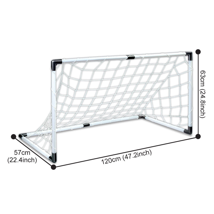 Dual Football Goal Set for Kids, 2-in-1 Combo with PP Frame, Portable Soccer Nets for Backyard Garden Beach Park Outdoor Games Sports Gift