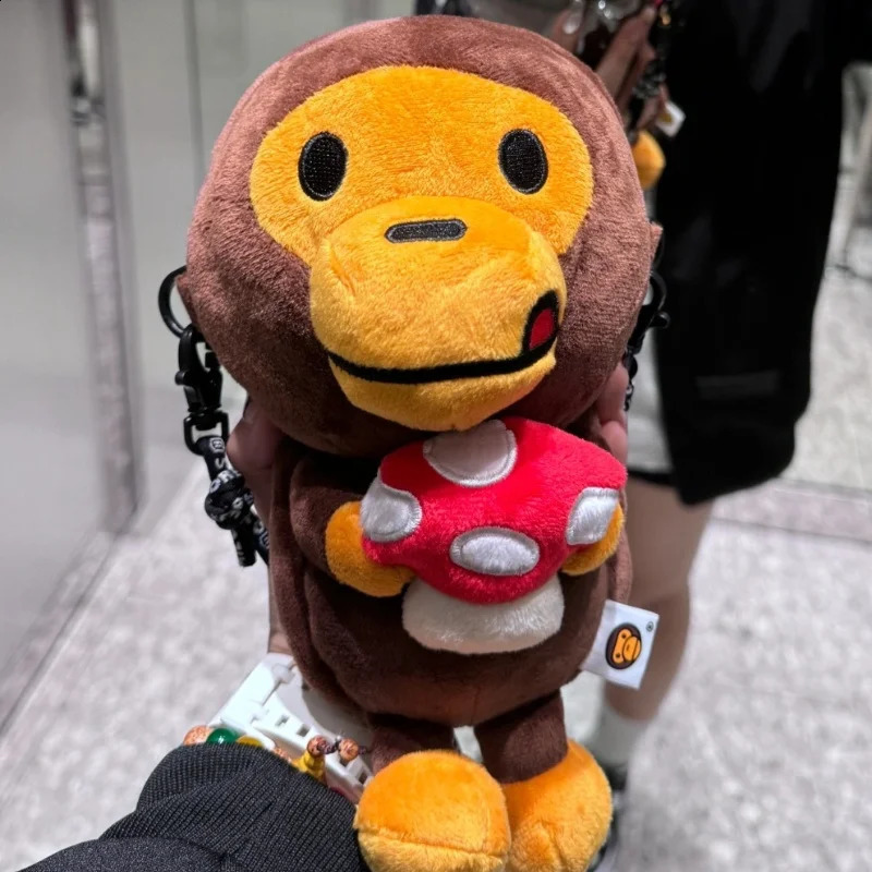 Japan Monkey Mobile Bag Transparent Surface Cartoon Figure Shoulder Bag Monkey Holding Bananas Plush Toys Coin Purse Kids Gifts 250828