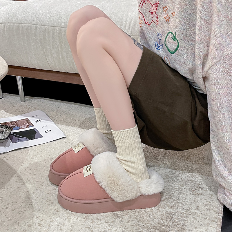 Hot free shipping designer slippers for womens snow boots beige pink brown khaki New Cotton Slippers for Autumn and Winter Indoor Home Warmth Thick Bo